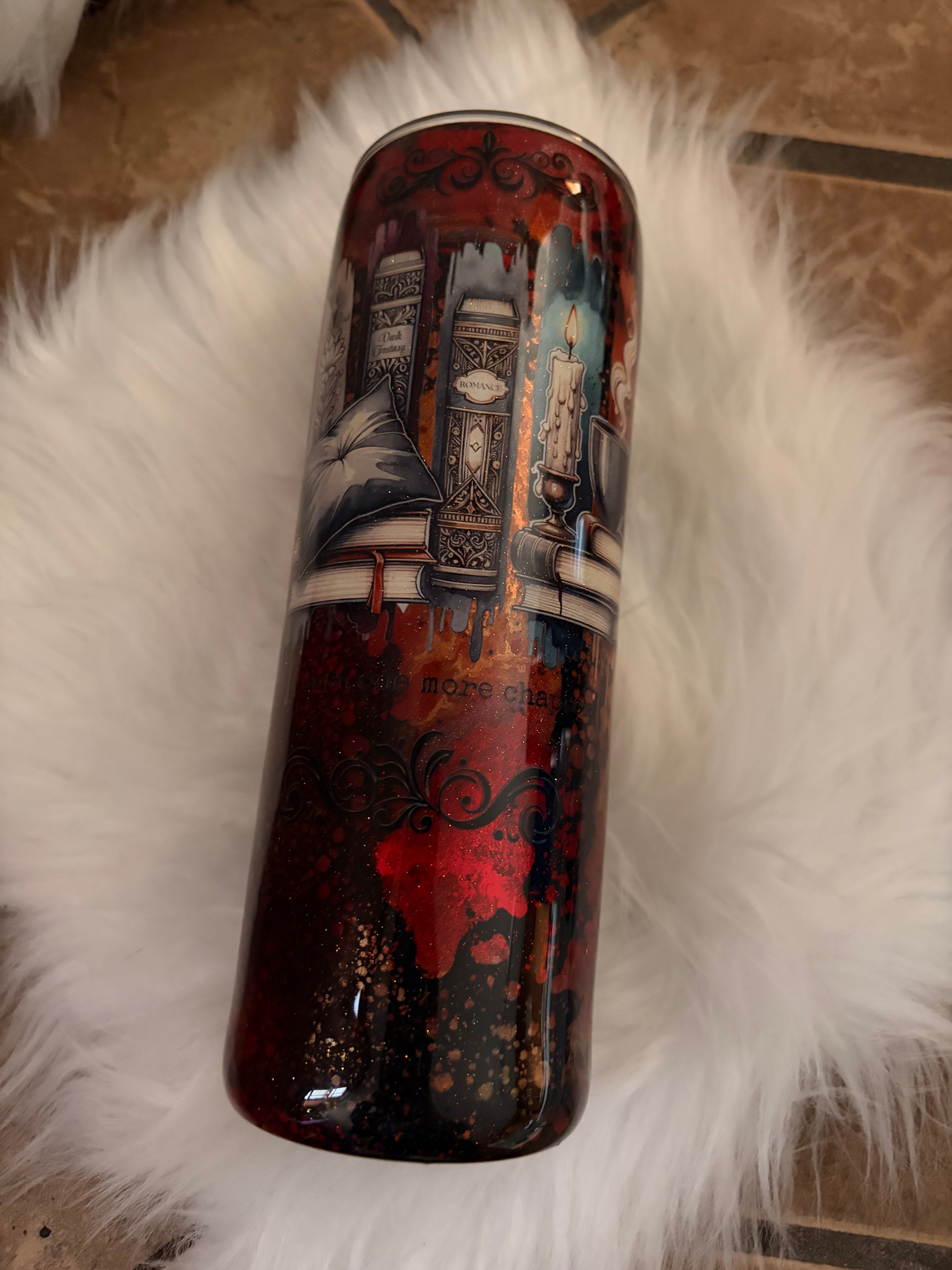 20 oz red and black cup