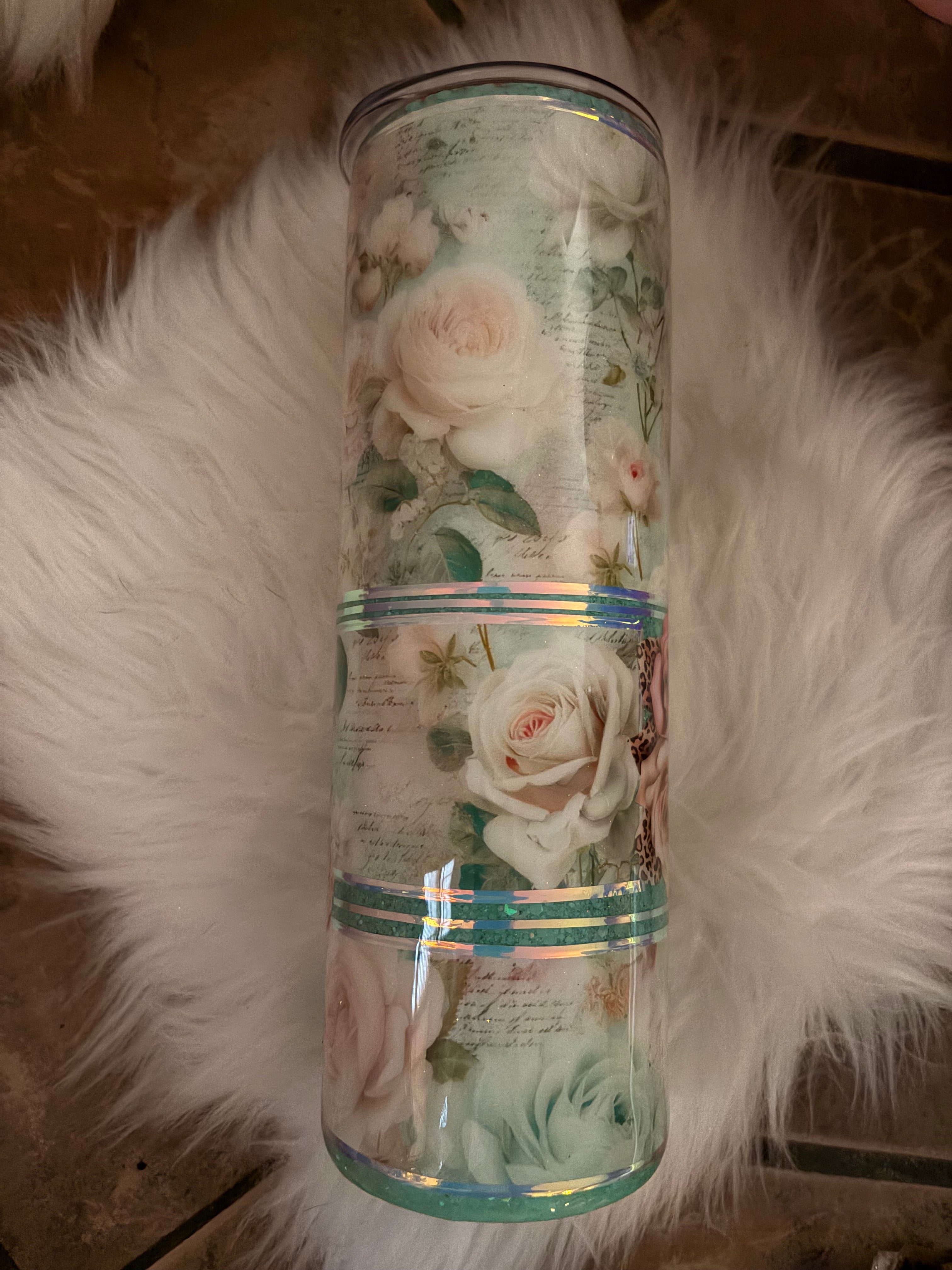 Mint Floral tumbler